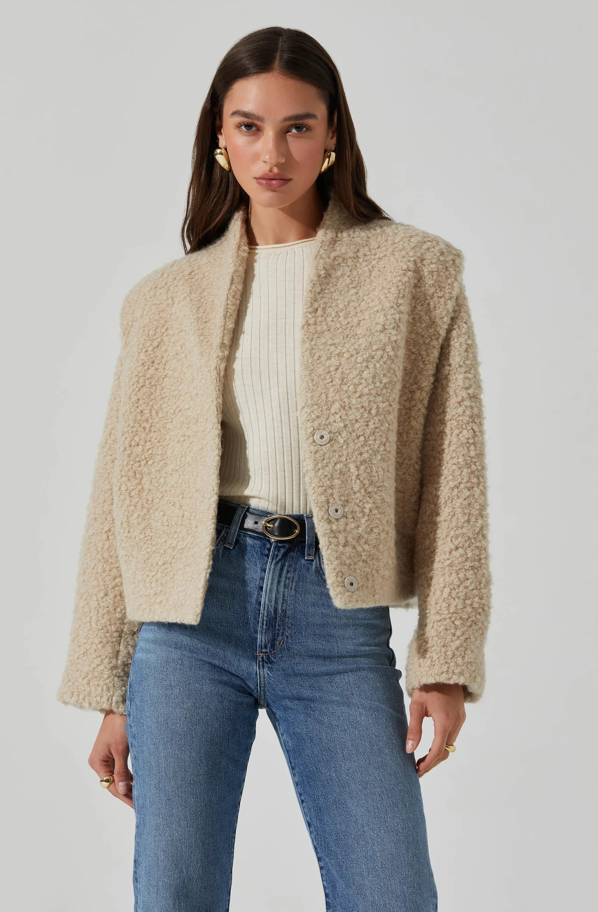 Nona Boxy Collarless Jacket | ASTR The Label (US)