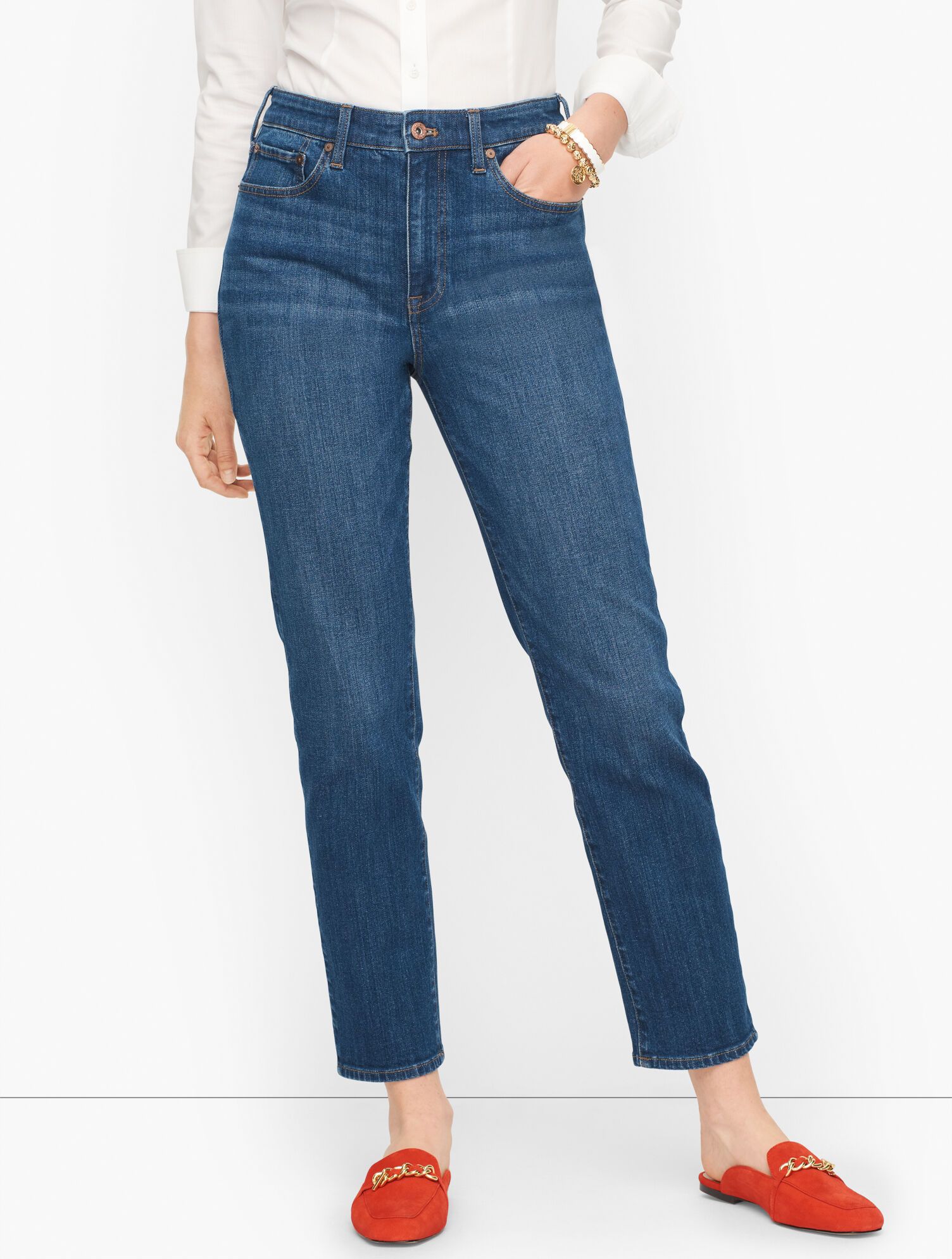 Plus Size Exclusive Modern Ankle Jeans - Meridian Wash - Curvy Fit | Talbots