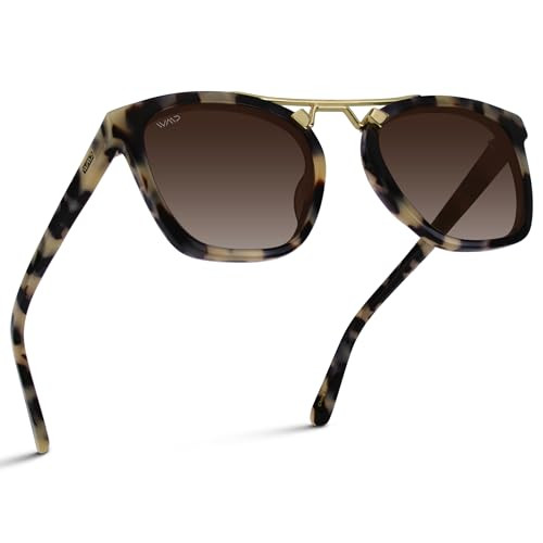 WearMe Pro WMP Eyewear - Women's Oversized Polarized Sunglasses: Square Vintage Style with Metal ... | Amazon (US)