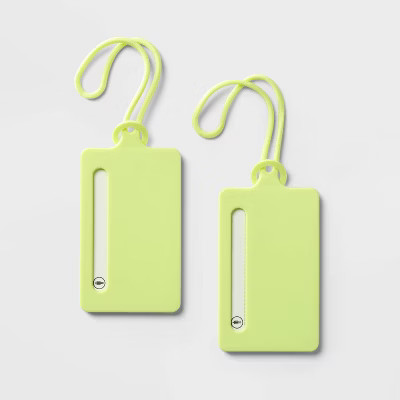 2pk Silicone Luggage Tag Lime Green - Open Story™️ | Target