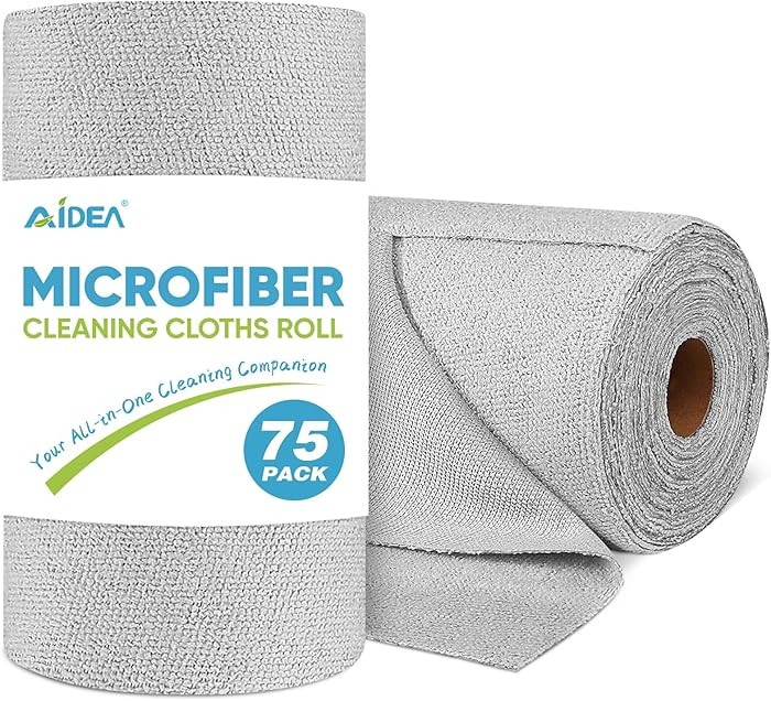 AIDEA Rollo de Paño de Limpieza de Microfibra, Gris 75UND, Toallas de Papel Reutilizables Despre... | Amazon (US)
