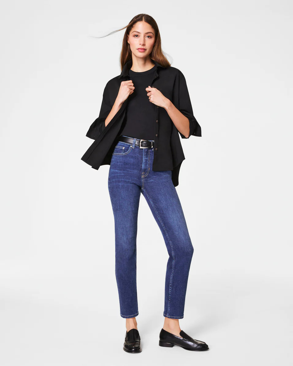 Spanx Women's SPANXsculpt ReDefine Slim Straight Jeans, Medium Indigo | Spanx
