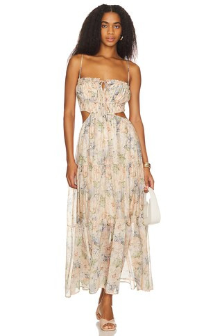 Odina Dress in Blue & Peach Floral | Revolve Clothing (Global)