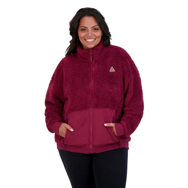 Reebok Women's and Women's Plus Size Achiever Sherpa Jacket, Sizes XS-4X | Walmart (US)