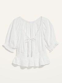 Puff-Sleeve Smocked Poet Blouse for Women | Old Navy (US)