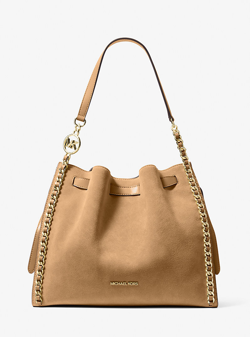 Mina Large Suede Chain Shoulder Bag | Michael Kors US