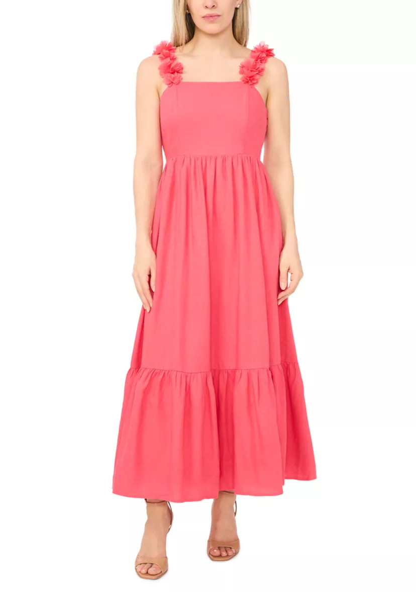 Petite Floral Strapped Tiered Midi Dress | Belk