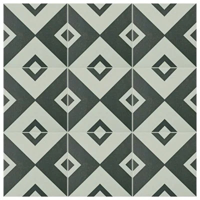 EliteTile Forties 7.75" x 7.75" Ceramic Field Tile in Vertex White/Gray | Wayfair North America