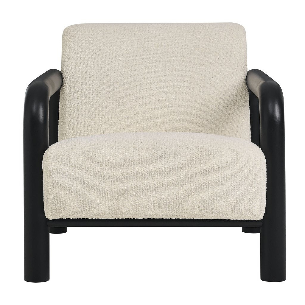 Sereno Boucle Accent Chair In Cream Black | 1stopbedrooms