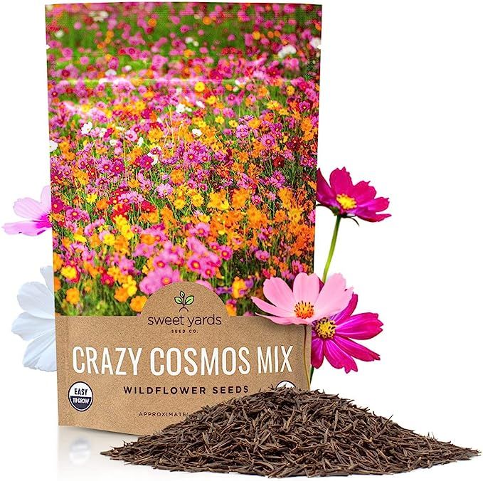 Cosmos Seeds Wildflower Mixture - Bulk Quarter Pound Bag - Over 20,000 Seeds - Pink, Yellow, Oran... | Amazon (US)