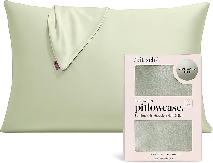 Kitsch Satin Pillowcase with Zipper for Hair & Skin - Softer Than Silk Pillow Cases, Smooth Cooli... | Amazon (US)
