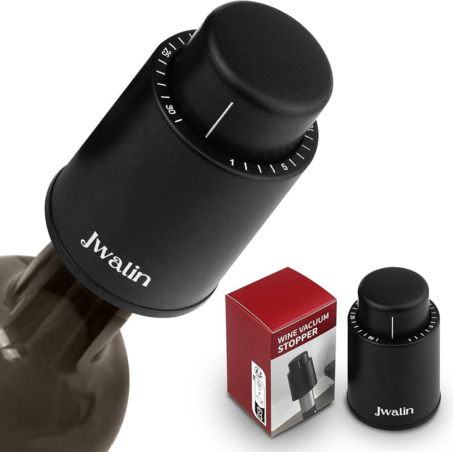 Wine Vacuum Pump Stopper – Premium Wine Preserver with Airtight Seal, Reusable Vacuum Pump Keep... | Amazon (US)