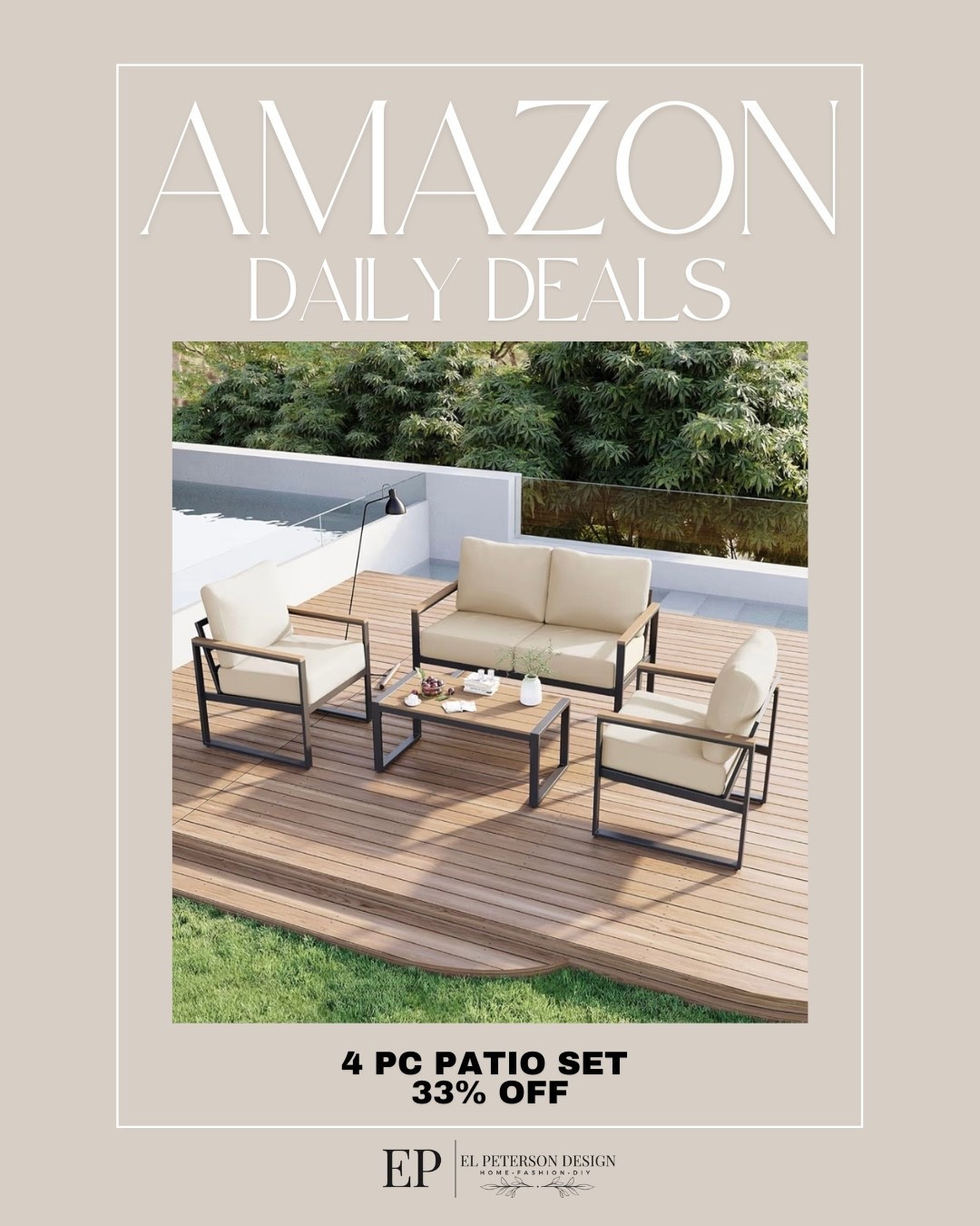 Amazon Daily Deals
4 pc patio sets 

#LTKHome #LTKSaleAlert