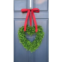 Valentine's Day Wreath- Valentines Valentine Heart Wreath - Boxwood | Etsy (US)