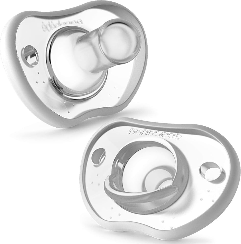 Nanobebe Baby Pacifiers 3+ Month - Orthodontic, Curves Comfortably with Face Contour, Award Winni... | Amazon (US)