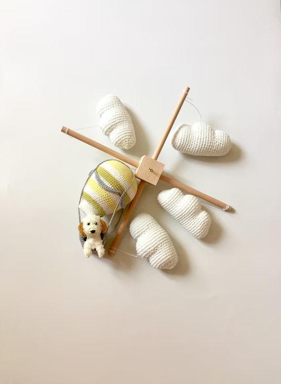 Custom Dog With Hot Air Balloon Baby Mobile Crochet Dog | Etsy | Etsy (US)