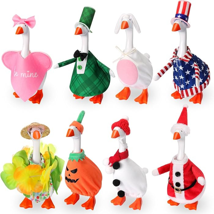 8 Set Desk Goose Outfits 7 Inch Seasonal Mini Goose Outfit Patriotic Memorial Holiday Magnetic Ge... | Amazon (US)