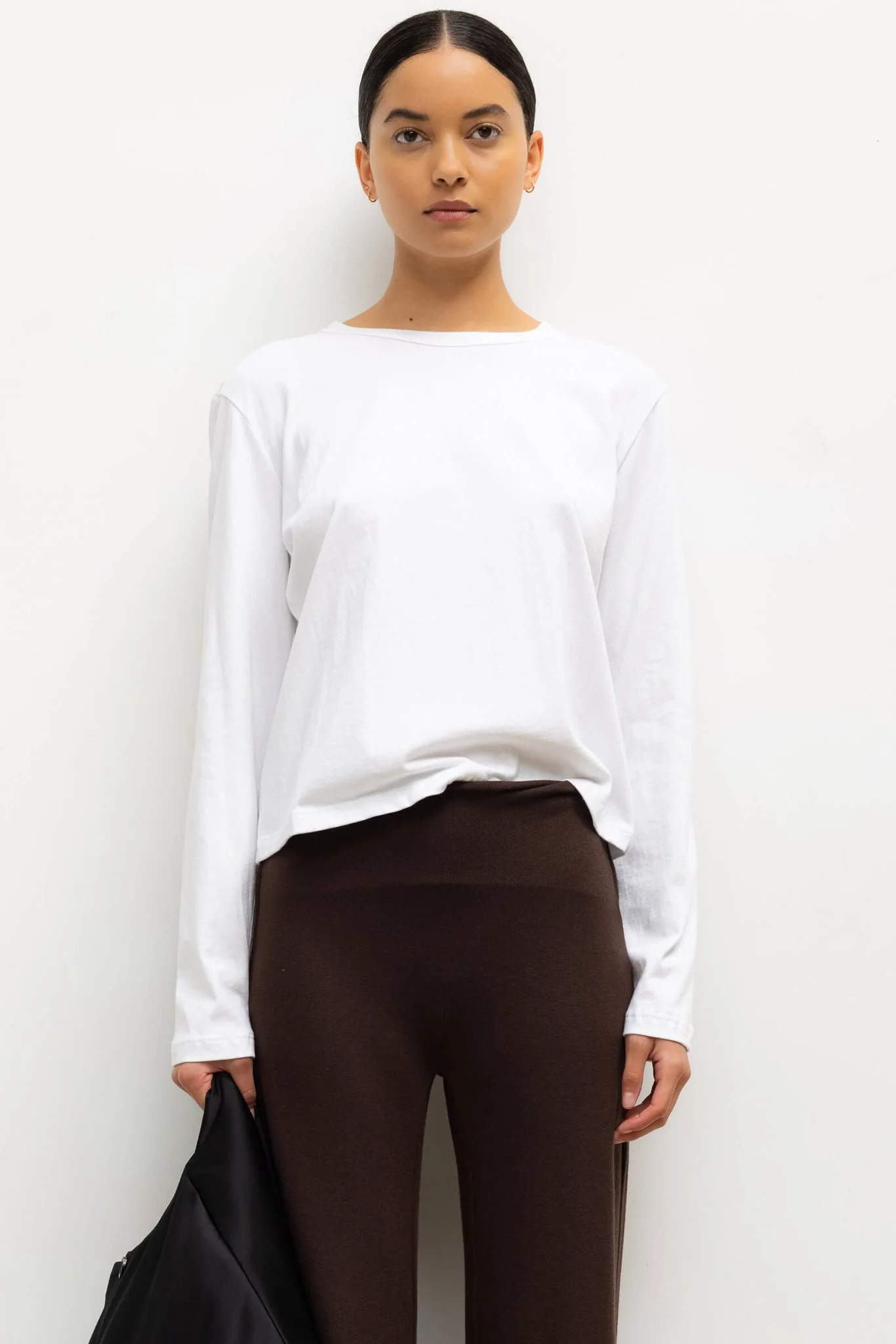 LESET Margo Long Sleeve in White in Cotton | LESET