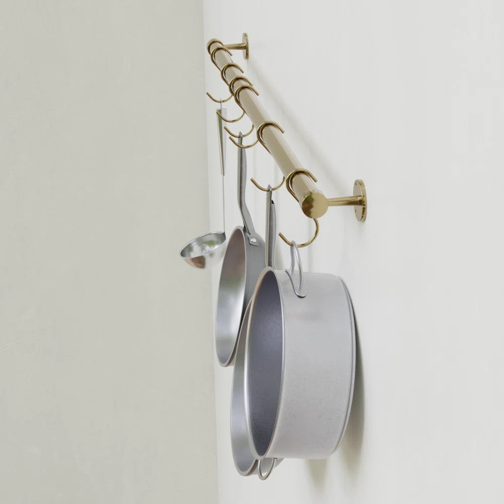 Brass Straight Wall Mounted Pot Rack | Wayfair North America