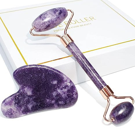 Jade Roller & Gua Sha Set Works on Face and Eyes, Face Roller and Gua Sha Facial Tool from BAIMEI... | Amazon (US)