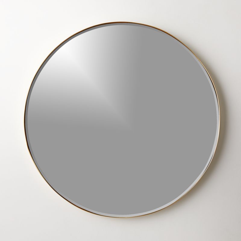 Graduate Brass Round Wall Mirror 36" | CB2 | CB2