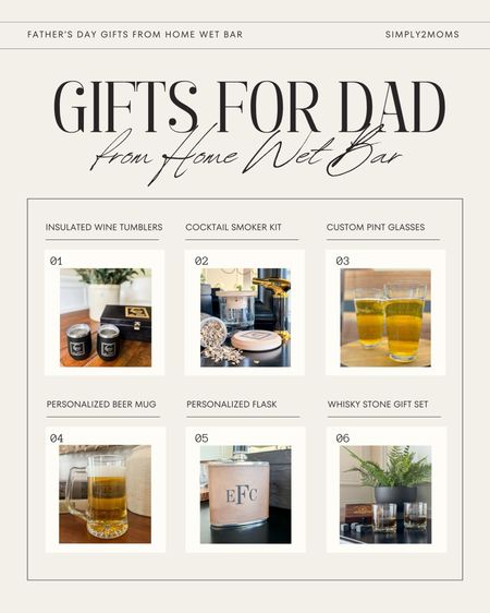Get the perfect personalized gift for Dad this Father’s Day with some custom bar ware from Home Wet Bar. Choose from insulated wine, tumblers, a cocktail smoker kit, custom beer pint glasses, a personalized beer mug, an engraved flask, or a whiskey stone gift set. 

#LTKHome #LTKMens #LTKGiftGuide