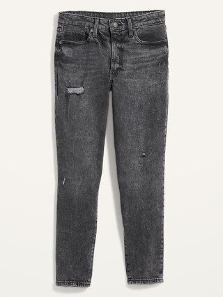 High-Waisted O.G. Straight Ripped Black Ankle Jeans for Women | Old Navy (US)