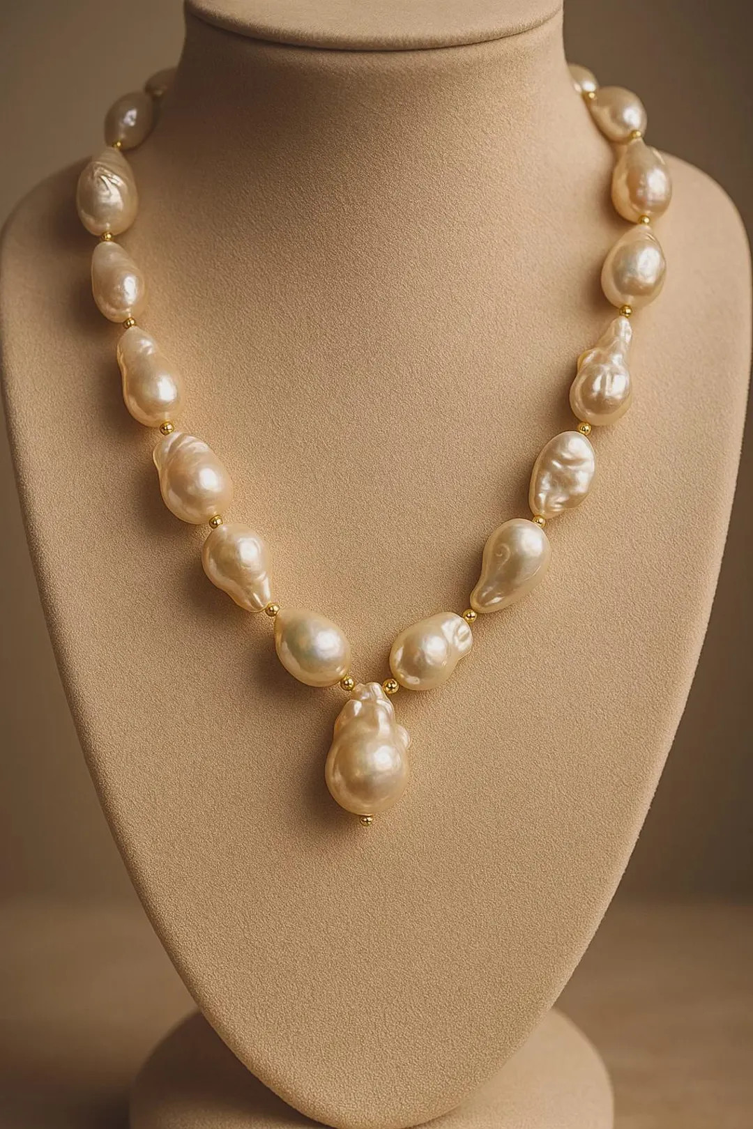 Baroque Pearl Necklace With Gold Accents | Elegant Statement Jewelry - Etsy | Etsy (US)