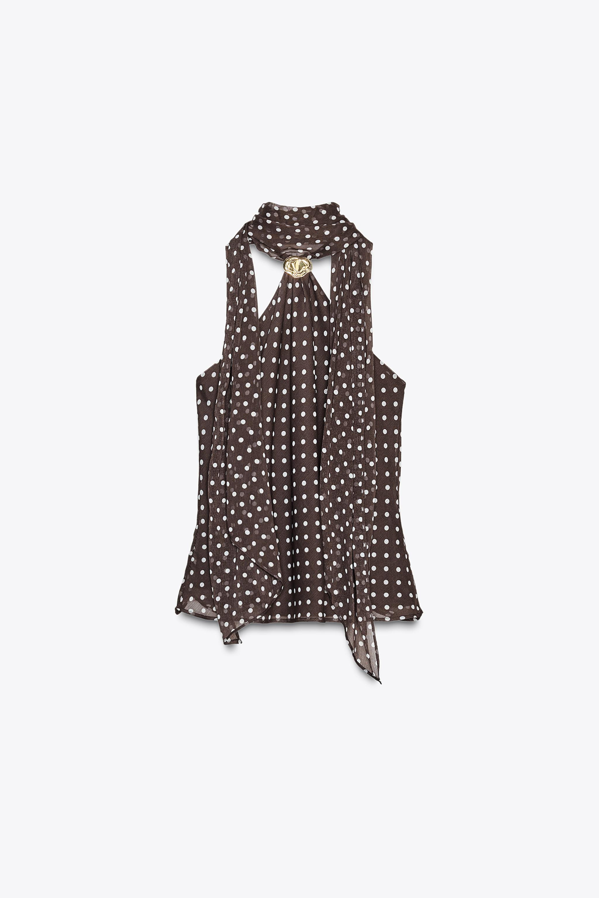 HARDWARE POLKA DOT HALTER TOP | Zara US