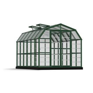 Grand Gardener 8 ft. x 12 ft. Green/Clear Polycarbonate DIY Greenhouse Kit | The Home Depot