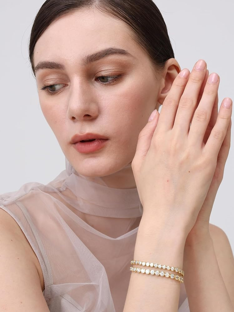 14K Gold Filled Tennis Bracelets, 3.5MM Bracelet | Amazon (US)