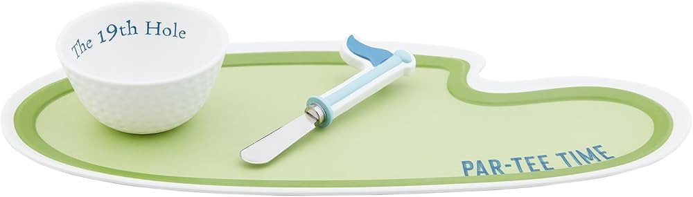 Amazon.com | Mud Pie Golf Melamine Server, tray 16" x 7" | dip 2" x 4" dia | spreader 5 1/2", GRE... | Amazon (US)