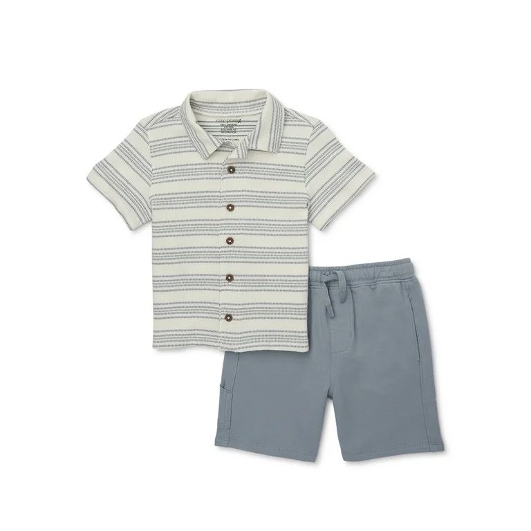 easy-peasy Toddler Boy Button Up Shirt and Short Outfit Set, 2-Piece, Sizes 18M-5T | Walmart (US)
