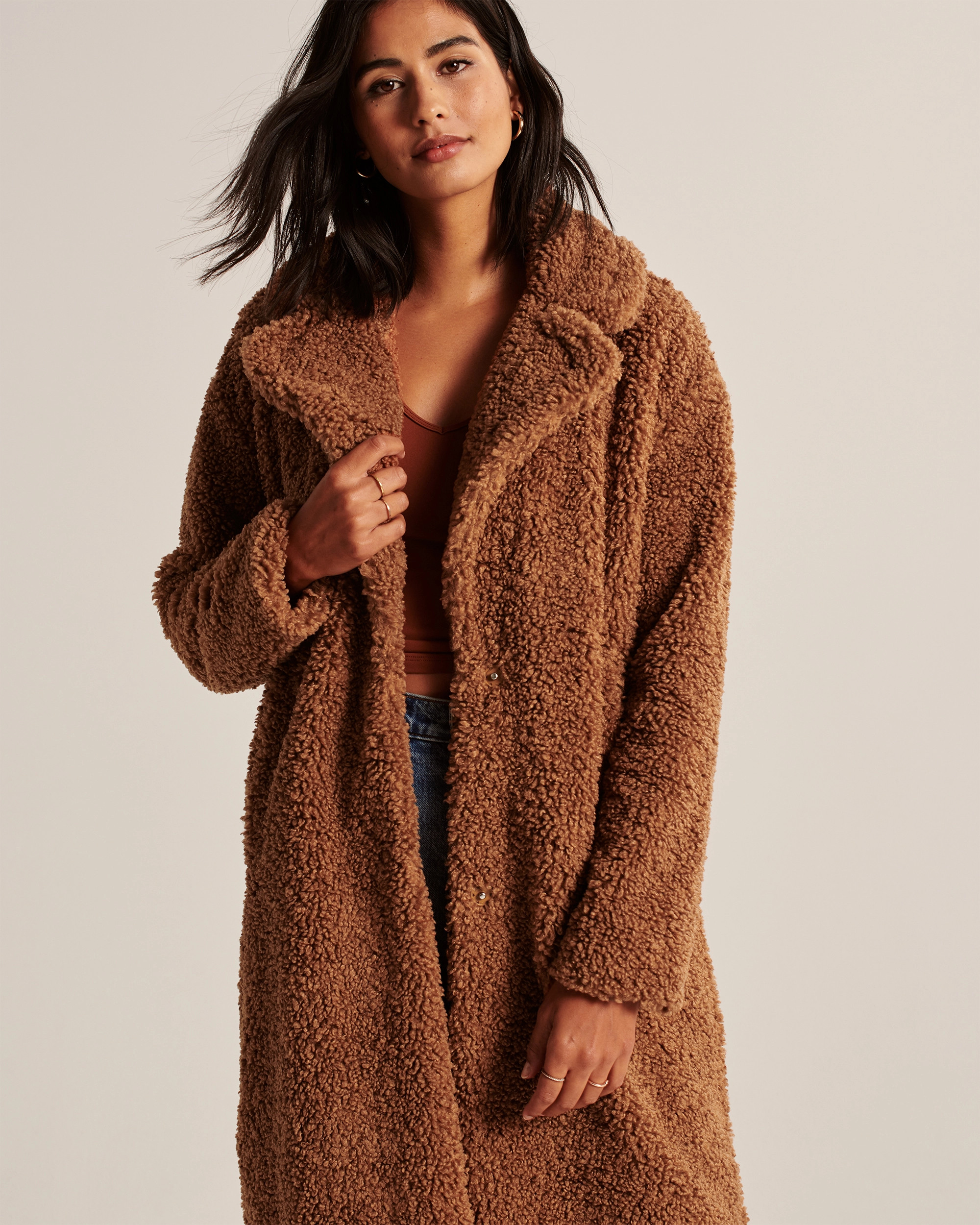 Long Sherpa Coat | Abercrombie & Fitch (US)