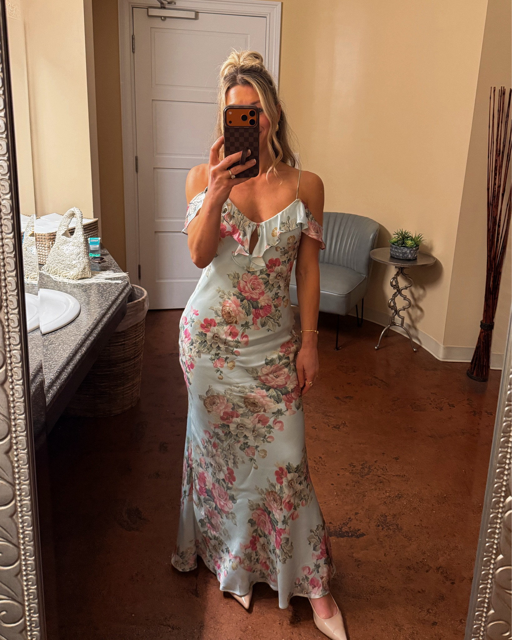 Pretty Spring wedding guest dress from Anthropologie. Wearing size xs

#LTKSeasonal #LTKWedding