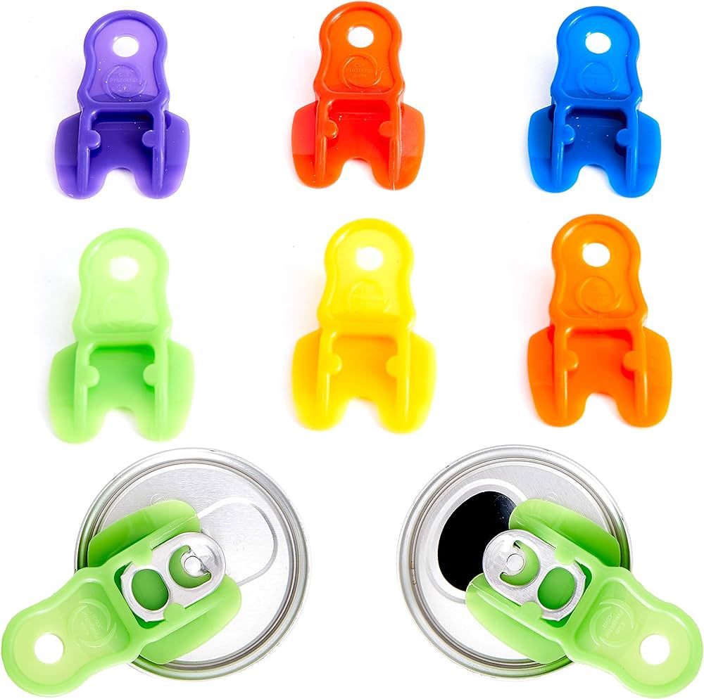 Vibrant Colored 6Pk Drink Shield and Soda Protector for Family. Plastic Tab Can Openers for Pop, ... | Amazon (US)