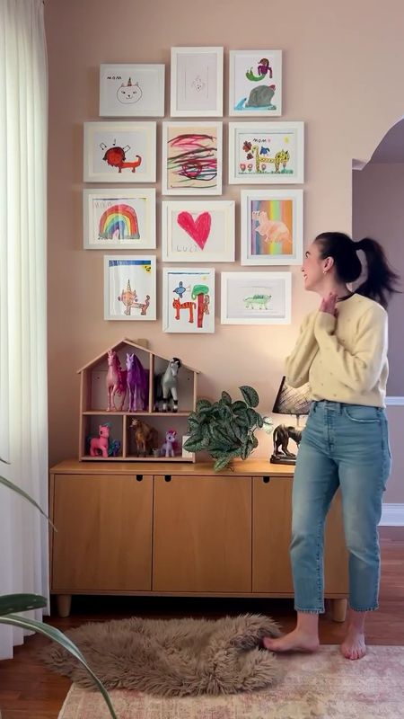 A gallery wall for all of Lucy’s works of art 🖼️ 

#LTKhome #LTKfamily #LTKVideo