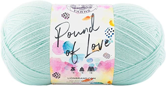 Lion Brand Yarn 550-156A Pound of Love Yarn, One Size, Pastel Green | Amazon (US)