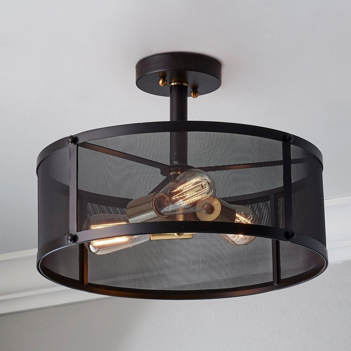 Steam-Punk Semi-Flush Mount Ceiling Light | Shades of Light