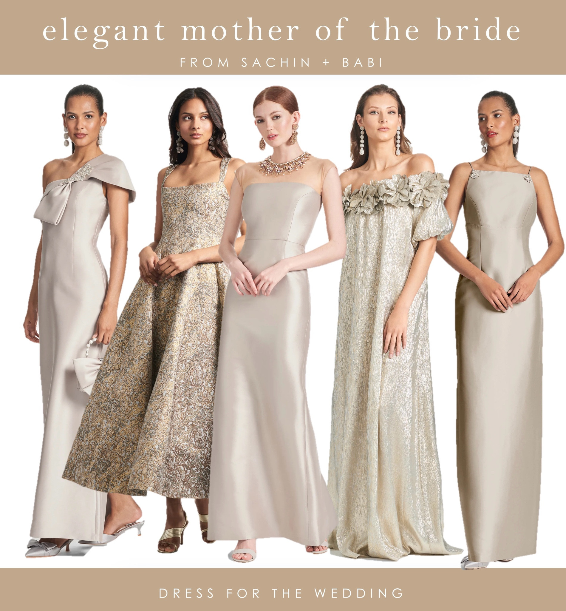 Neutral beige and gold formal dresses and goes for the mother of the bride, mother of the groom. Neutral bridesmaid dress, mismatched bridesmaids, metallic dress, gold dress, fall mother of the bride dress. Follow Dress for the Wedding on LiketoKnow.it for more wedding guest dresses, bridesmaid dresses, wedding dresses, and mother of the bride dresses. 

#LTKOver40 #LTKParties #LTKWedding