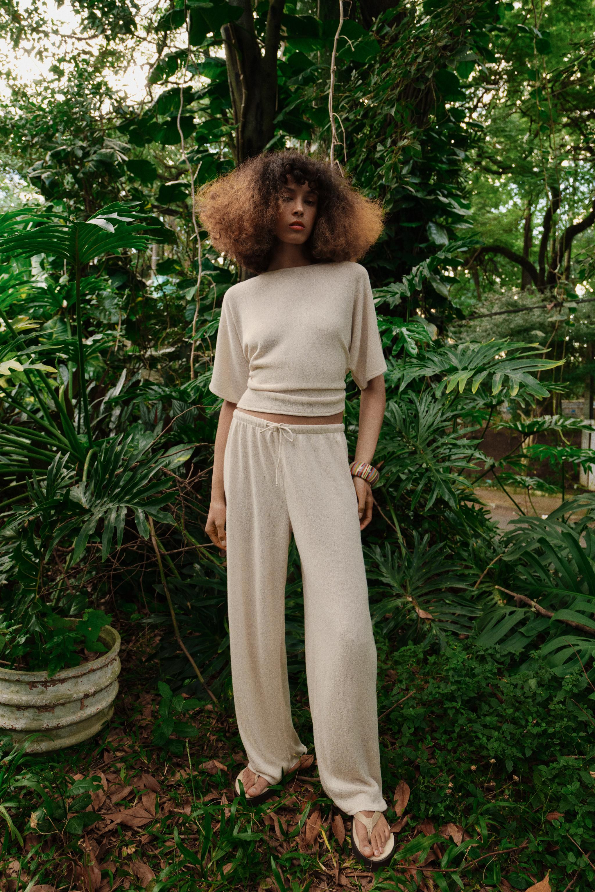 RUSTIC WIDE-LEG TROUSERS | Zara UK