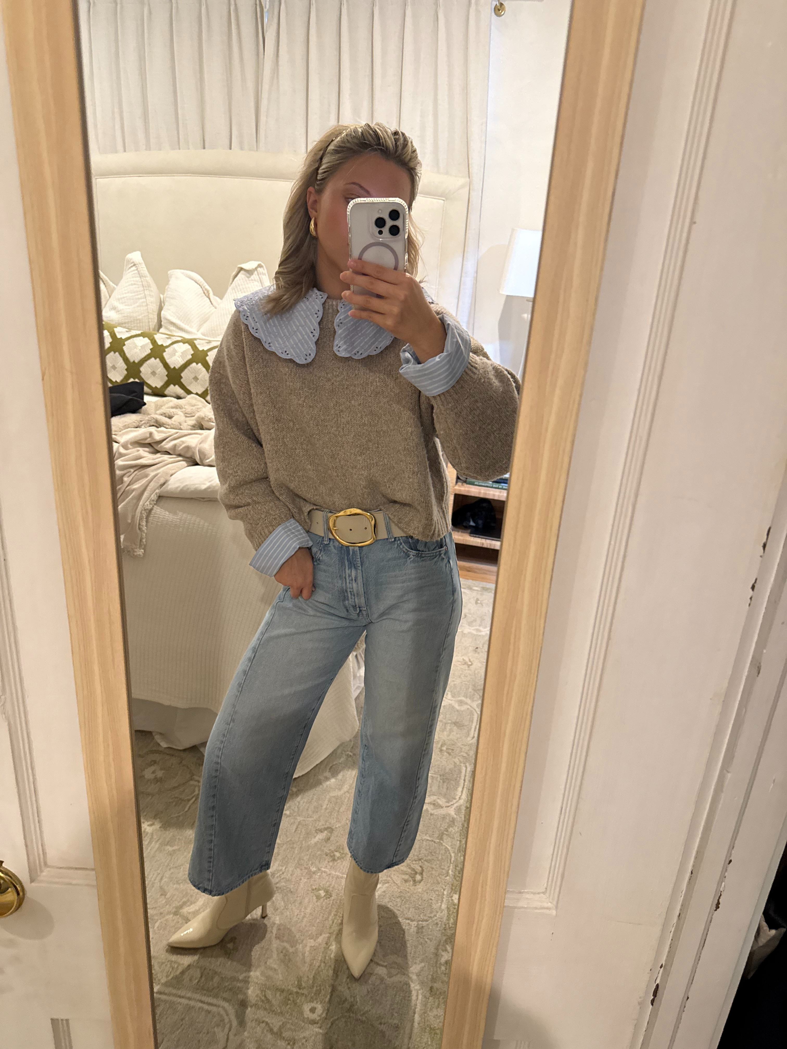 Love this peter pan collar + sweater combo xx  

 #LTKootd #LTKFindsUnder100