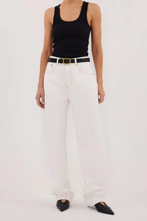 LIV WHITE DENIM BARREL LEG JEAN | DISSH