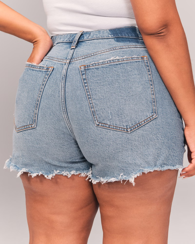 Curve Love 90s High Rise Cutoff Shorts | Abercrombie & Fitch (US)
