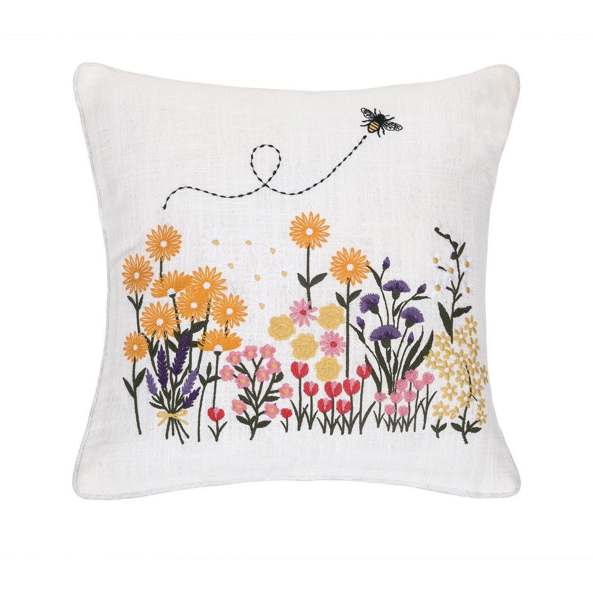 C&F Home 16" x 16" Bumble Bee Garden Spring Decorative Throw Pillow | Target