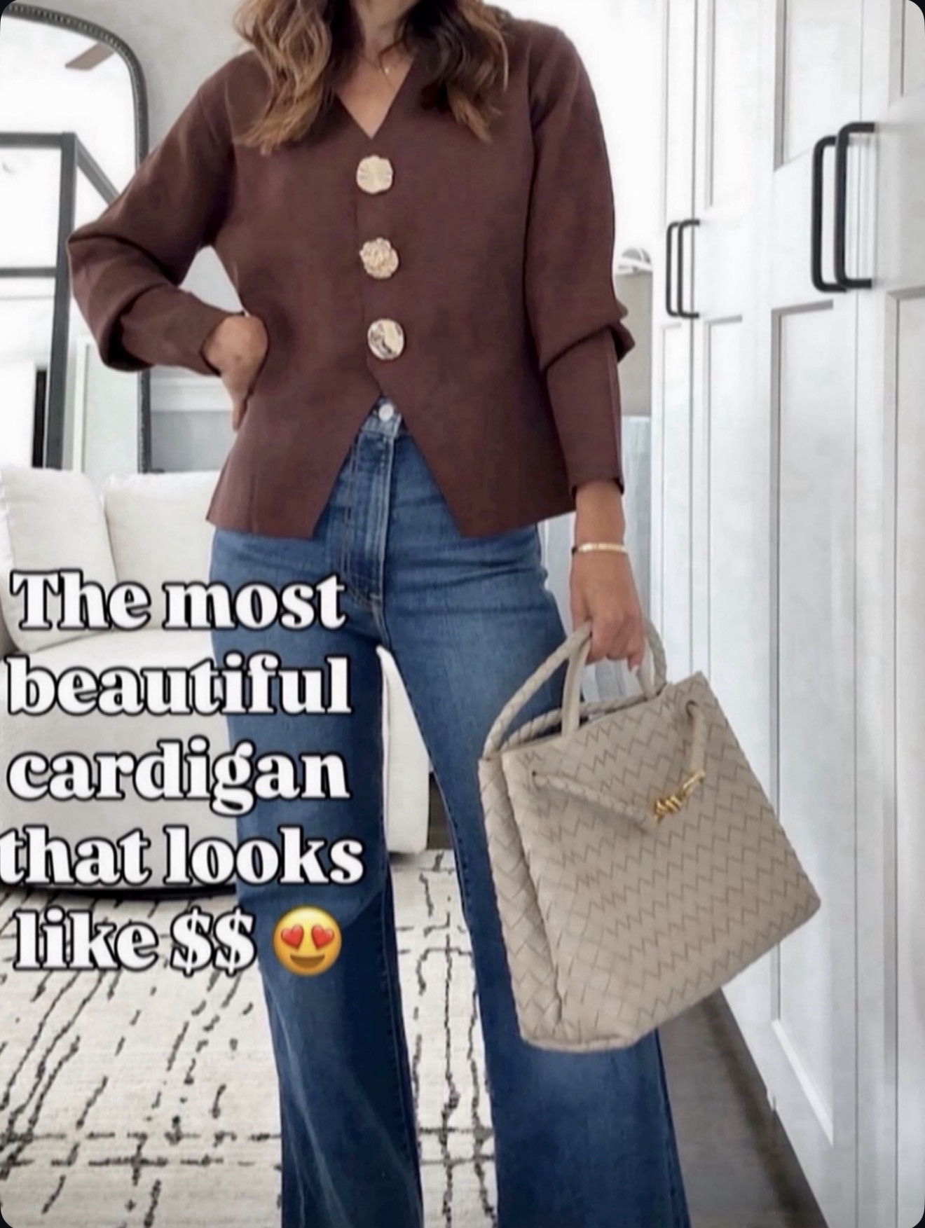 This cardigan looks designer but is SO affordable. The big buttons are everything 🤎 Wearing size small. Also comes in red for the holidays 

#LTKCyberWeek #LTKGiftGuide #LTKHoliday