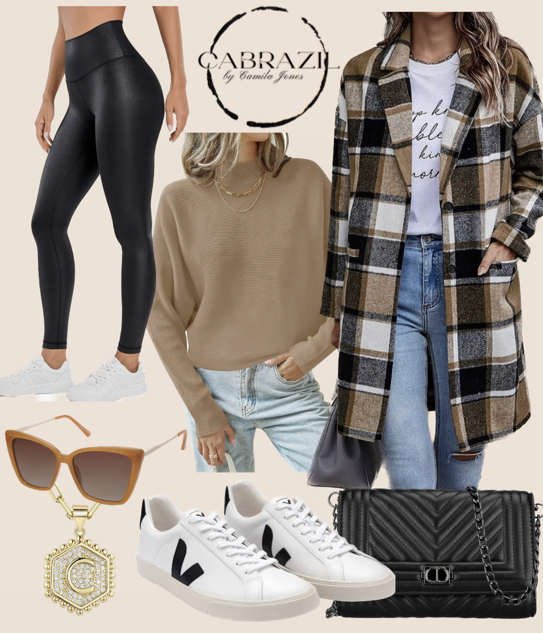 Designer dupe alert. Lots of options for the look for less. Plaid coat and leather leggings. Also a nice dupe for a designer purse. 

#LTKover40 #LTKsalealert #LTKSeasonal