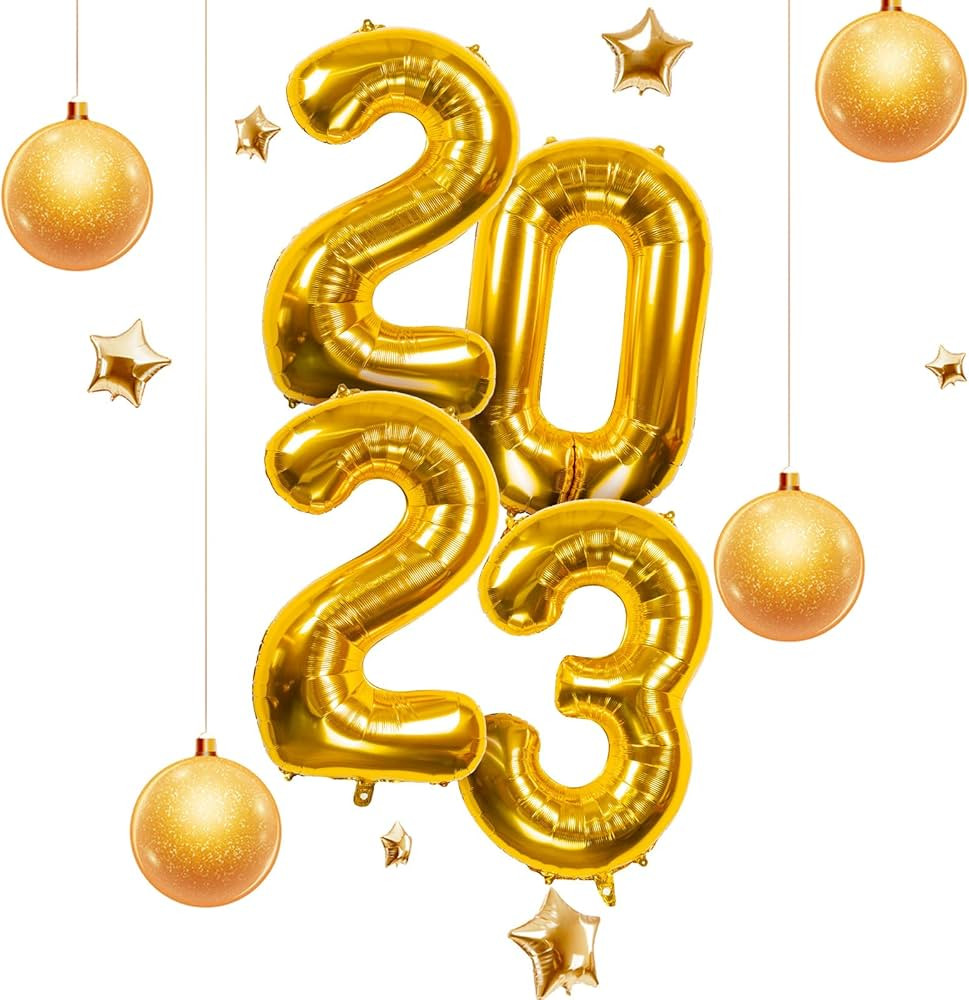 2023 Balloons, NYE Decorations 2023, 42-Inch Gold Balloons New Years Party Supplies, New Years Eve D | Amazon (US)