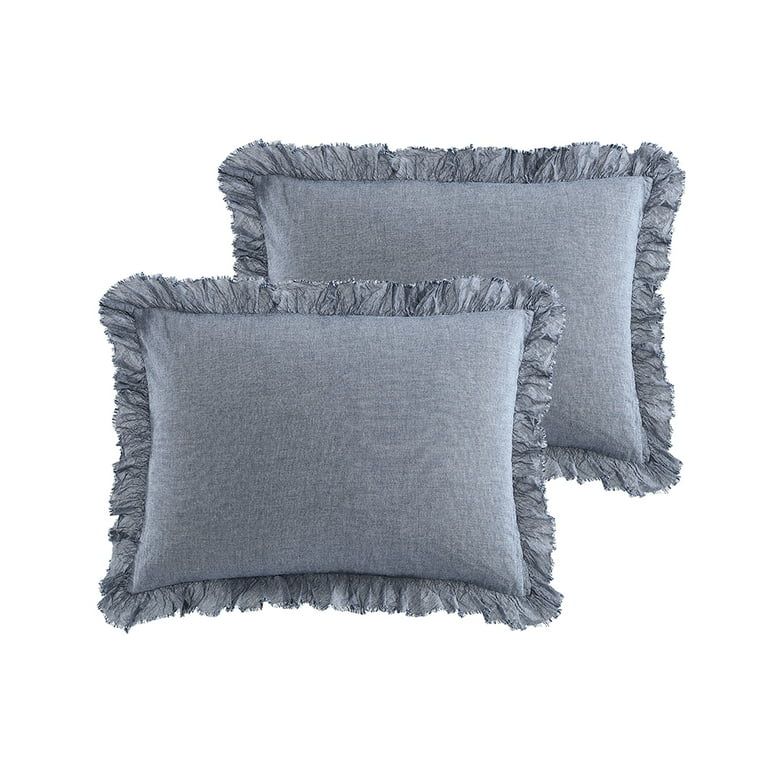 Better Homes and Gardens Chambray Blue Solid Cotton Pillow Sham, Standard (2 Count) | Walmart (US)