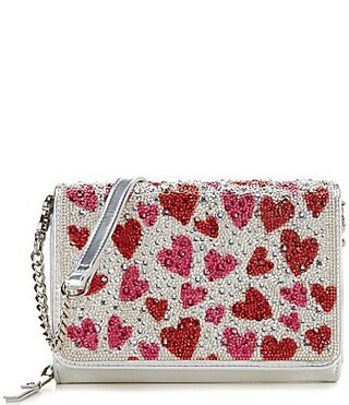 Betsey Johnson Heart Rhinestone Novelty Clutch - Hearts | Dillard's
